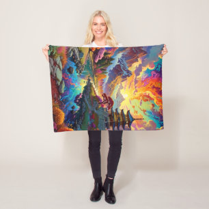 Pagode en gekleurd landschap fleece deken