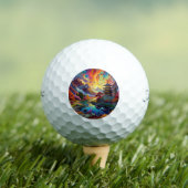 Pagode en gekleurd landschap golfballen (Insitu Shirt)