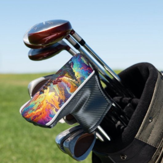 Pagode en gekleurd landschap  golfheadcover
