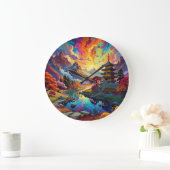 Pagode en gekleurd landschap grote klok (Huis)