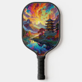 Pagode en gekleurd landschap  pickleball paddle (Voorkant)