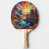Pagode en gekleurd landschap Ping Pong Paddle Tafeltennisbatje (Voorkant)