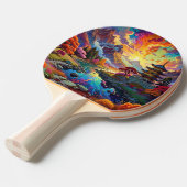 Pagode en gekleurd landschap Ping Pong Paddle Tafeltennisbatje (Voorkant Gekanteld)