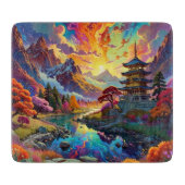 Pagode en gekleurd landschap snijplank (Voorkant)