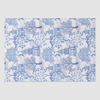 pagode in blauw tissuepapier