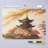 Pagode op Rocks Tissue Paper Tissuepapier (Craft)