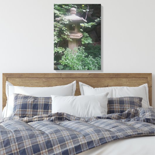 Pagode Stenen Standbeeld Canvas Japanse tuinen Afdruk (Insitu (Slaapkamer))