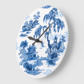 Pagodetuin in blauw porselein grote klok (Hoek)