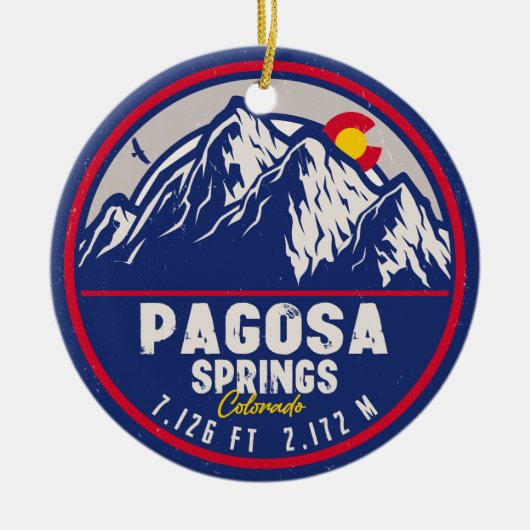 Pagosa Springs Colorado Retro Sunset Mountain Keramisch Ornament (Voorkant)