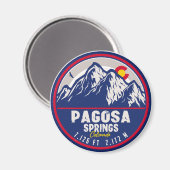 Pagosa Springs Colorado Retro Sunset Mountain Magneet (Voorkant / Achterkant)