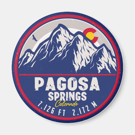 Pagosa Springs Colorado Retro Sunset Mountain Magneet (Voorkant)