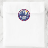 Pagosa Springs Colorado Retro Sunset Mountain Ronde Sticker (Tas)