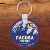 Pagosa Springs Colorado Retro Sunset Mountain Sleutelhanger (Achterkant)