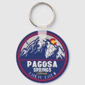 Pagosa Springs Colorado Retro Sunset Mountain Sleutelhanger (Achterkant)