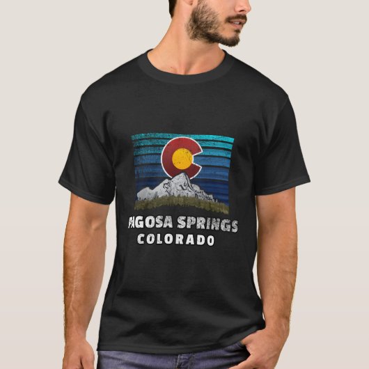 Pagosa Springs Colorado vlag thema T-shirt (Voorkant)