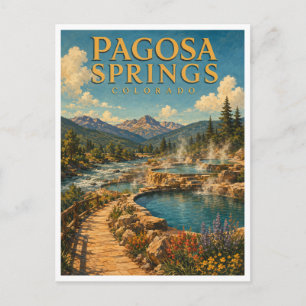 Pagosa Springs Colorado Warmwaterbronnen GeoSaga Briefkaart