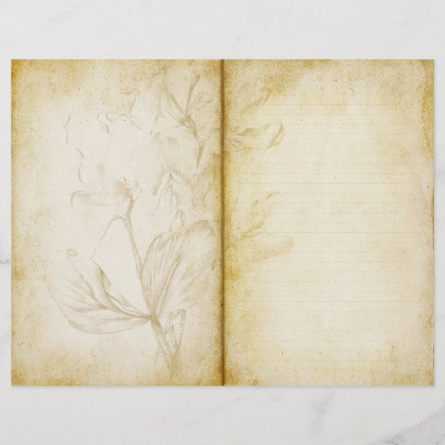 Pagrijsklasse Floral  Style Journal Scrapbook Pape (Voorkant)