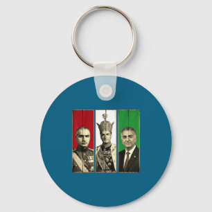 Pahlavi-dynastie drie generaties reza shah sleutelhanger