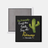 Pahrump Cactus Funny Retro Magneet (Voorkant / Achterkant)
