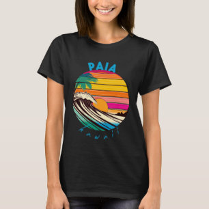 Paia Retro 1980s Stijl Maui Strand T-shirt