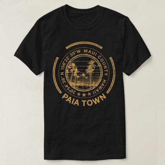 Paia Town Hawaii Maui Retro T-shirt (Design voorkant)