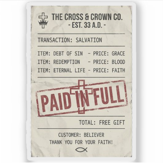 Paid in Full Sticker (Voorkant)