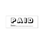 Paid with Blank Date Wooden Rubberstempel (Gestempeld)