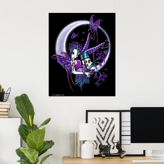 Paige Butterfly Moon Rainbow Fairy Poster (Thuiskantoor)
