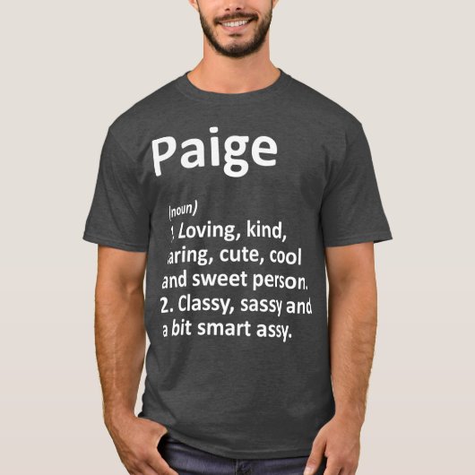 PAIGE Definition Personalized Name Funny Gift T-shirt (Voorkant)