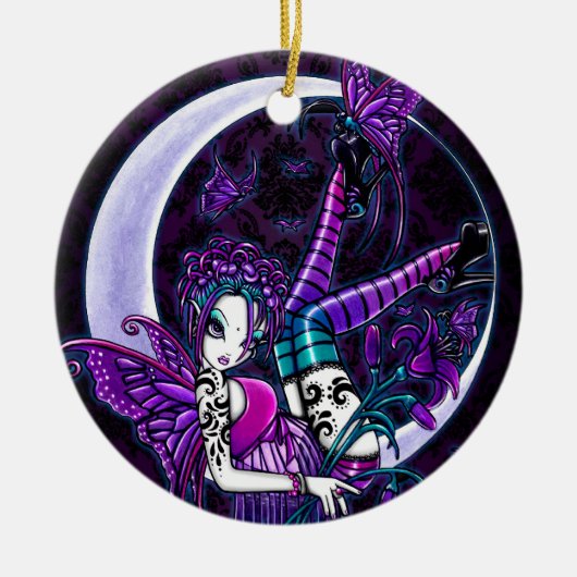 "Paige" Gothic Tattoo Fairy Art Ornaments Keramisch Ornament (Voorkant)