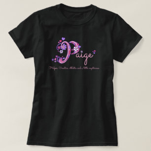 Paige meisjes met naam P monogram harten T-shirt