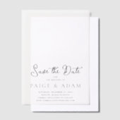 Paige Modern Wedding Save the Date Vellum Uitnodigingen (Offset)