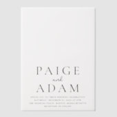 Paige Modern Wedding Vellum Uitnodigingen (Voorkant)