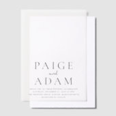 Paige Modern Wedding Vellum Uitnodigingen (Offset)