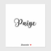 Paige Name - handgeschreven kalligrafie Sticker (Vel)