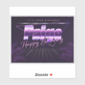 Paige Name Vorname lila retro Sticker Geburtstag (Vel)