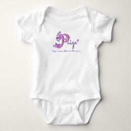Paige P monogram naam betekent harten baby meisje Romper
