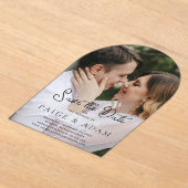 Paige Photo Modern Wedding Save the Date Acryl Uitnodigingen (Laagn)