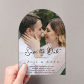 Paige Photo Modern Wedding Save the Date Acryl Uitnodigingen (Insitu (Draagbaar))
