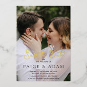 Paige Photo Modern Wedding Save the Date Folie Uitnodiging (Voorkant)