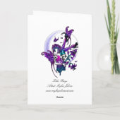 "Paige" Rainbow Butterfly Moon Fairy Art Kaart (Achterkant)