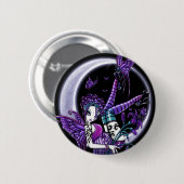 "Paige" Rainbow Butterfly Moon Fairy Button (Voorkant /achterkant)