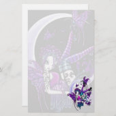 "Paige" Rainbow Butterfly Moon Fairy-kunstartikele Briefpapier (Voorkant / Achterkant)