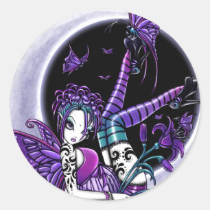 "Paige" regenboog vlinder maan fee Sticker