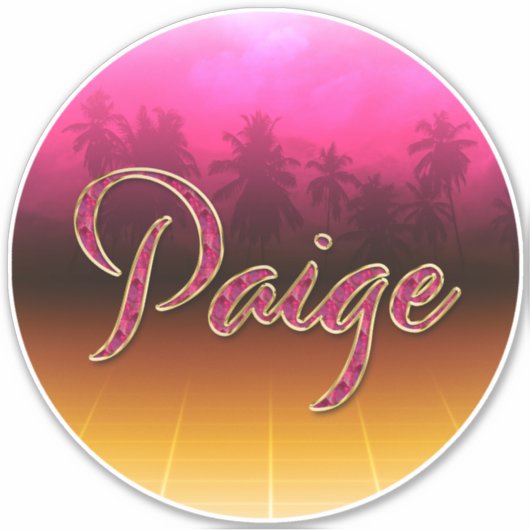 Paige Vorname Name golden pink Aufkleber Sticker (Voorkant)