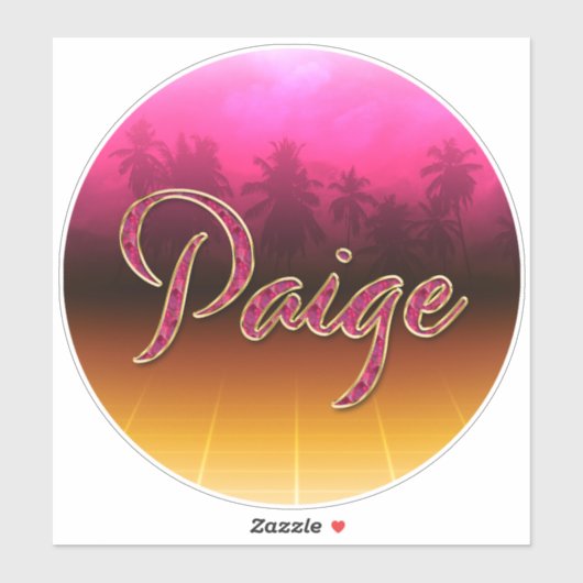 Paige Vorname Name golden pink Aufkleber Sticker (Vel)