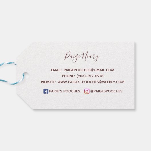 Paige's Pooches Cadeau Label Cadeaulabel (Achterkant Horizontaal)