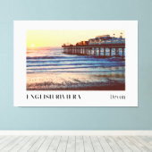 Paignton Pier, Engelse Riviera, Devon Canvas Afdruk (Insitu (Houten vloer))