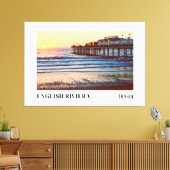 Paignton Pier, Engelse Riviera, Devon Canvas Afdruk (Insitu (Woonkamer))