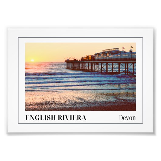 Paignton Pier, Engelse Riviera, Devon Foto Afdruk (Voorkant)